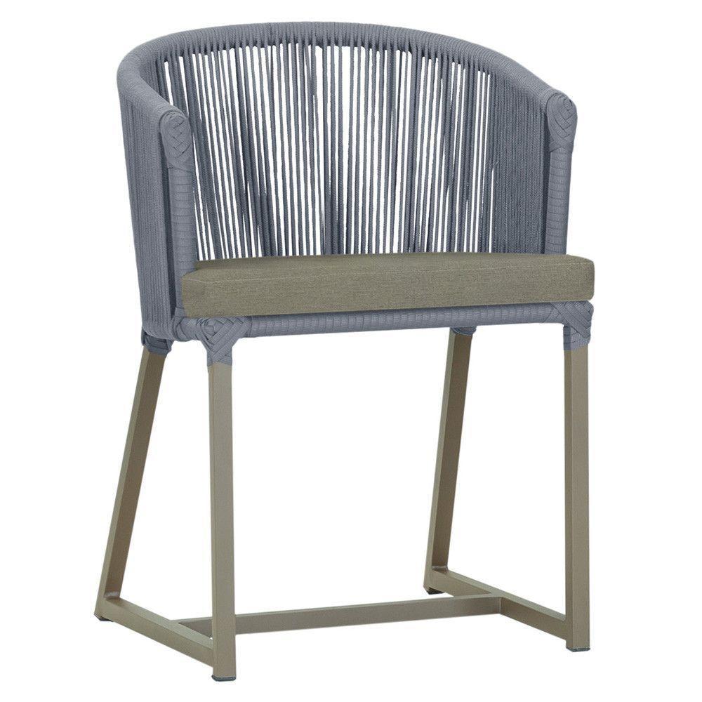 Cadeira De Jantar Noronha Alumínio Fendi E8 Trama Original Prata - 1