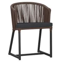 Cadeira De Jantar Noronha Alumínio Preta E11 Trama Original Marrom - 1