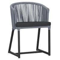 Cadeira De Jantar Noronha Alumínio Preta E11 Trama Original Prata - 1