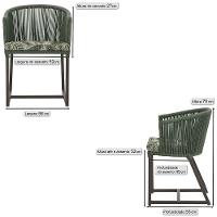 Cadeira De Jantar Noronha Alumínio Marrom E5 Trama Original Verde - 5