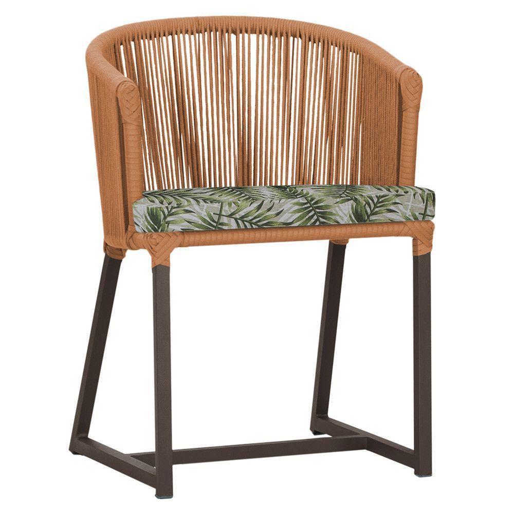 Cadeira De Jantar Noronha Alumínio Marrom E5 Trama Original Terra Cota - 1