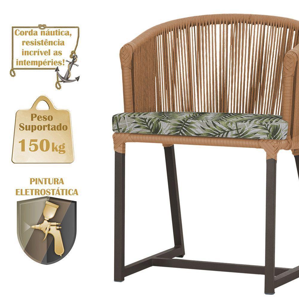 Cadeira De Jantar Noronha Alumínio Marrom E5 Trama Original Terra Cota - 4