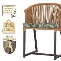 Cadeira De Jantar Noronha Alumínio Marrom E5 Trama Original Terra Cota