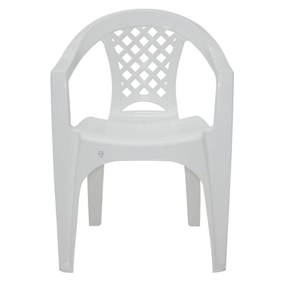 Cadeira Com Braços Em Polipropileno Branco Tramontina Iguape Basic - Tramontina - 4