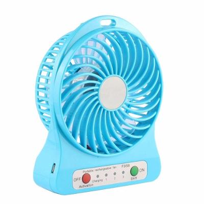 Mini Ventilador Portátil Mesa Usb Com 3 Velocidades Potente Azul