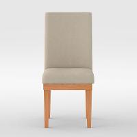 Cadeiras Estofada Com Base Suede Sala De Jantar Bege - 4