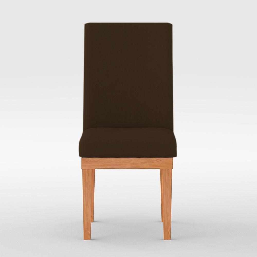 Cadeiras Estofada Com Base Suede Sala De Jantar Marrom - 4