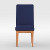 Cadeiras Estofada Com Base Suede Sala De Jantar Azul Marinho - 4