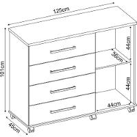 Cômoda 4 Gavetas 1 Porta Flora Amendola Touch Demóbile Amendola Touch - 3