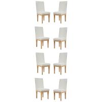 Kit 8 Cadeiras Estofadas Reforçada Para Sala De Jantar Linho Cor:linho Bege - 1