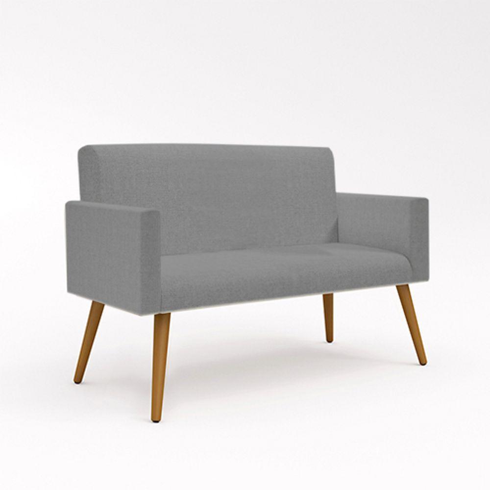 Sofá Namoradeira 2 Lugares Luxo Tecido Linho - Balaqui Decor linho Grafite - 1