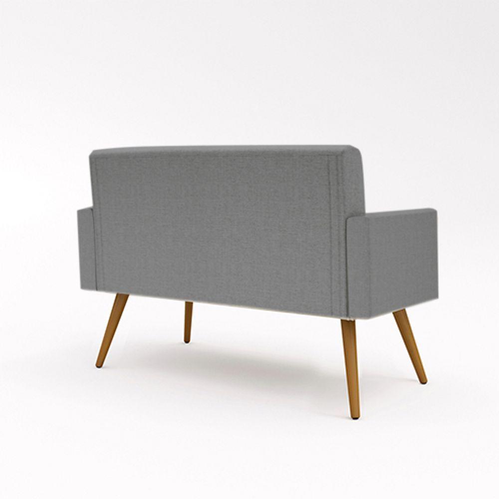 Sofá Namoradeira 2 Lugares Luxo Tecido Linho - Balaqui Decor linho Grafite - 3