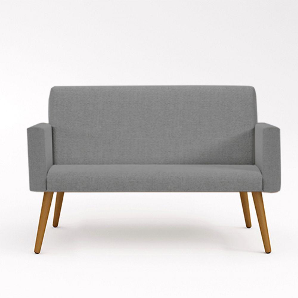 Sofá Namoradeira 2 Lugares Luxo Tecido Linho - Balaqui Decor linho Grafite - 4