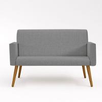 Sofá Namoradeira 2 Lugares Luxo Tecido Linho - Balaqui Decor linho Grafite - 4