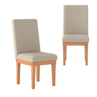 Kit 2 Cadeiras Estofadas Para Mesa De Jantar - Balaqui Decor Cor:bege - 1