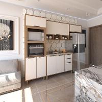 Coz Compacta 4 Peças Com Aéreos E Tampo Aspen Luciane Móveis Vanilla/beige - 1