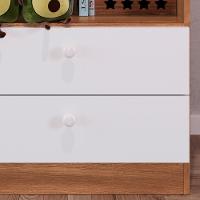 Comoda 02 Gav E Nichos La005 Nogal Manchester Branco Comm Nogal Manchester Branco - 3