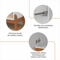 Aparador Bar Bari 1 Porta 1 Gaveta Com Pés De Madeira Maciça Branco cedro - 2