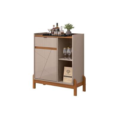 Aparador Bar Bari 1 Porta 1 Gaveta Com Pés De Madeira Maciça Off White cedro