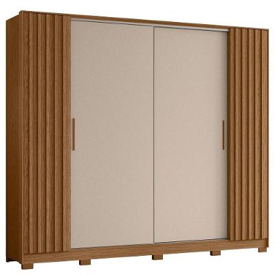 Guarda Roupa Jacaranda Casal Quarto Com 4 Portas E 4 Gavetas Jatoba/fendi Metallic Jatoba/fendi Metallic