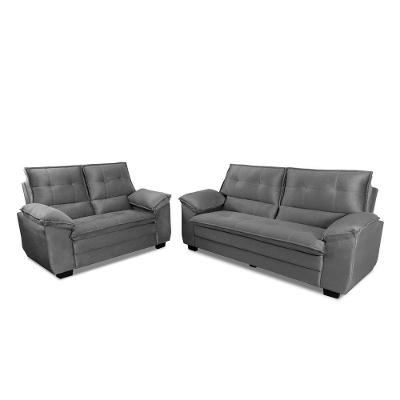 Conjunto Sofá 2 E 3 Lugres Hellen Premium Platinum Grafit