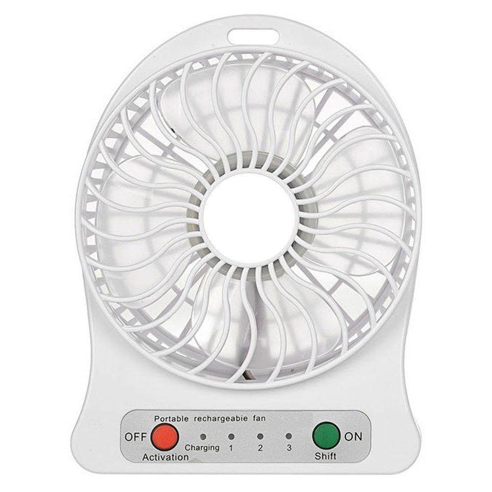 Mini Ventilador Portátil Mesa Usb Com 3 Velocidades Potente Branco - 1
