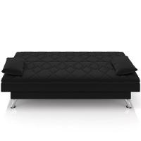 Sofá Cama Para Sala De Estar Quarto 193cm Lia M03 Veludo Preto - Lyam Decor - 5