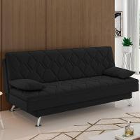 Sofá Cama Para Sala De Estar Quarto 193cm Lia M03 Veludo Preto - Lyam Decor - 6