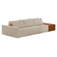 Sofá Ilha 3 Lugares Living 402cm Modulado Para Sala Lary Bouclê K01 - D'rossi Cor Bege - 1