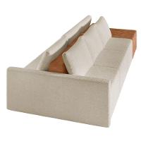 Sofá Ilha 3 Lugares Living 402cm Modulado Para Sala Lary Bouclê K01 - D'rossi Cor Bege