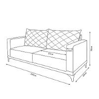 Sofá Living 2 Lugares Com Pés De Ferro Almofadas Soltas 200cm Neso Bouclê Cinza - 7