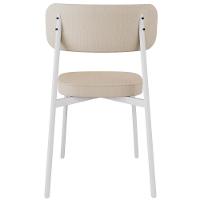 Kit 08 Cadeiras Estofada Para Sala De Jantar Astrid Branco C01 Linho Areia Courino Whisky - Lyam Decor