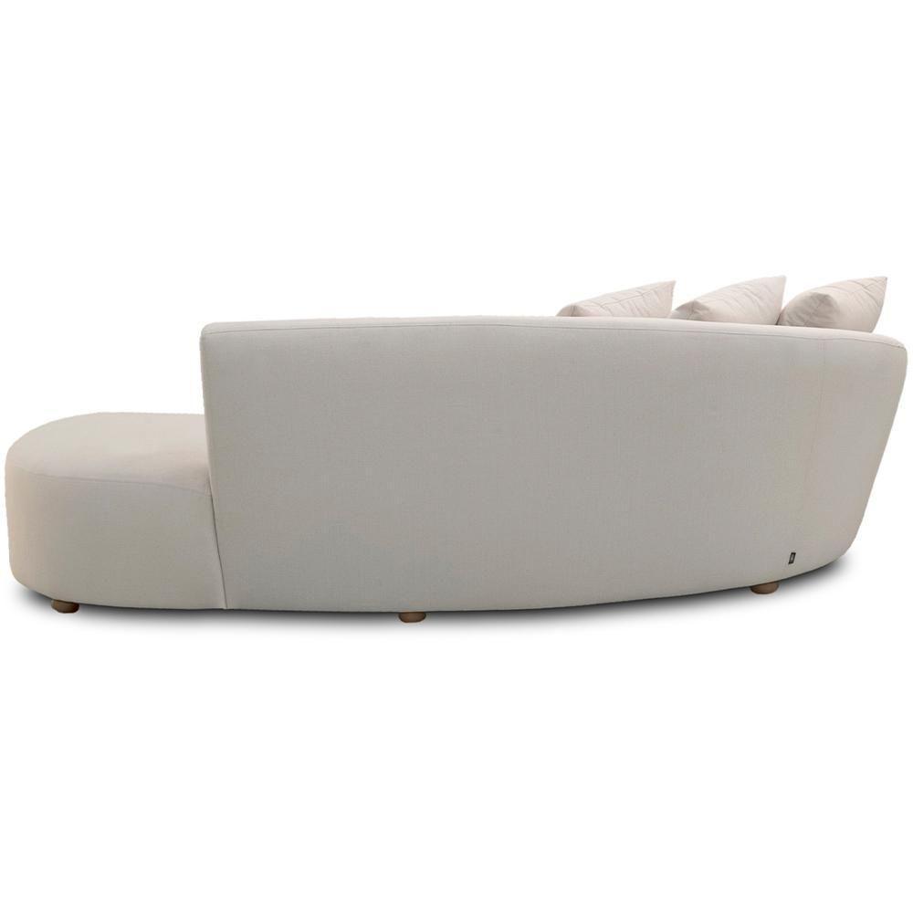 Sofá 3 Lugares Com Puff Orgânico Sala Living 250cm Adam T03 Veludo Bege - Lyam Decor - 4