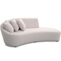 Sofá 3 Lugares Com Puff Orgânico Sala Living 250cm Adam T03 Veludo Bege - Lyam Decor - 1