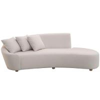 Sofá 3 Lugares Com Puff Orgânico Sala Living 250cm Adam T03 Veludo Bege - Lyam Decor - 5
