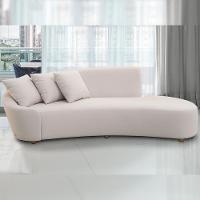 Sofá 3 Lugares Com Puff Orgânico Sala Living 250cm Adam T03 Veludo Bege - Lyam Decor - 6