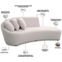 Sofá 3 Lugares Com Puff Orgânico Sala Living 250cm Adam T03 Veludo Bege - Lyam Decor - 7