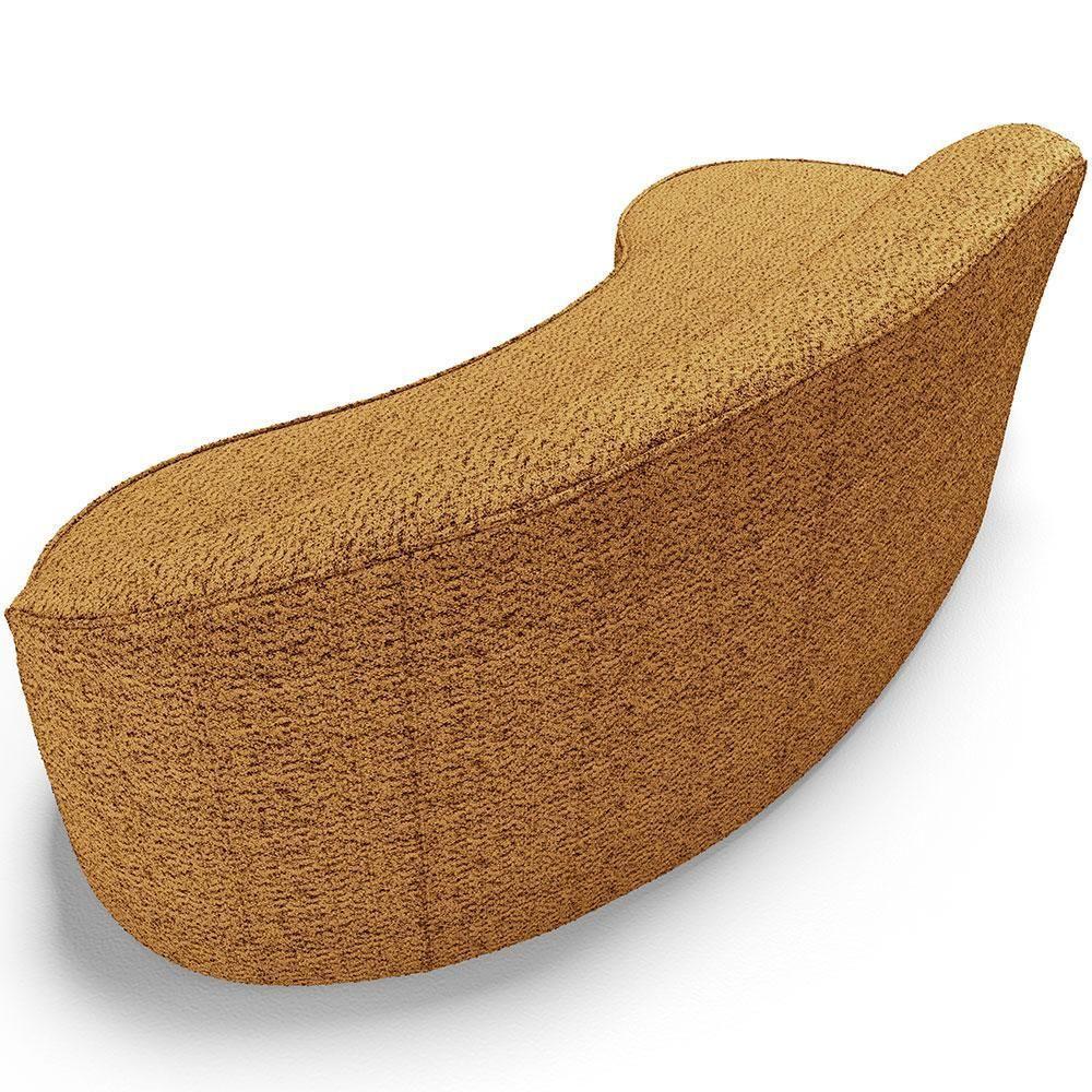 Sofá 3 Lugares Curvo Living Firenze Direito D02 Prime Bouclê Mostarda 210cm Pb-03 - 2