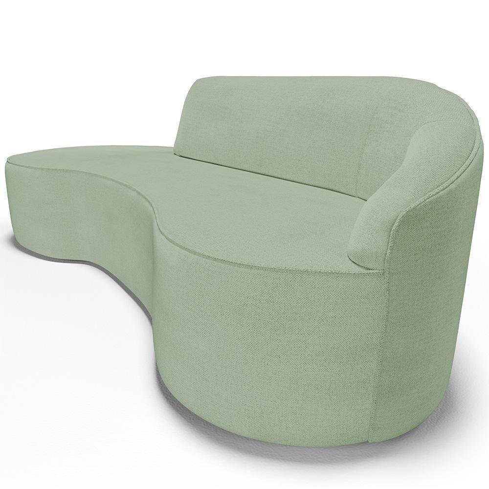 Sofá 5 Lugares Curvo Living Firenze Direito D02 Linho Verde 300cm D-477 - Lyam - 4