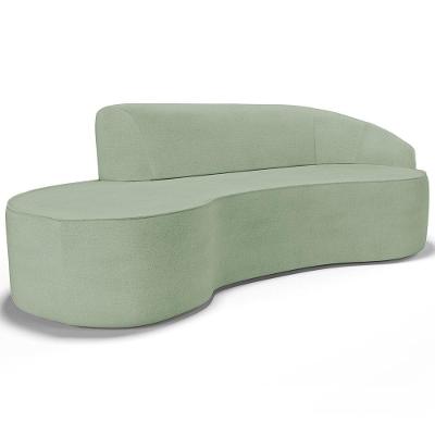 Sofá 5 Lugares Curvo Living Firenze Direito D02 Linho Verde 300cm D-477 - Lyam
