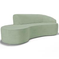 Sofá 5 Lugares Curvo Living Firenze Direito D02 Linho Verde 300cm D-477 - Lyam - 1