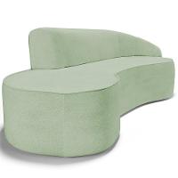 Sofá 5 Lugares Curvo Living Firenze Direito D02 Linho Verde 300cm D-477 - Lyam - 2