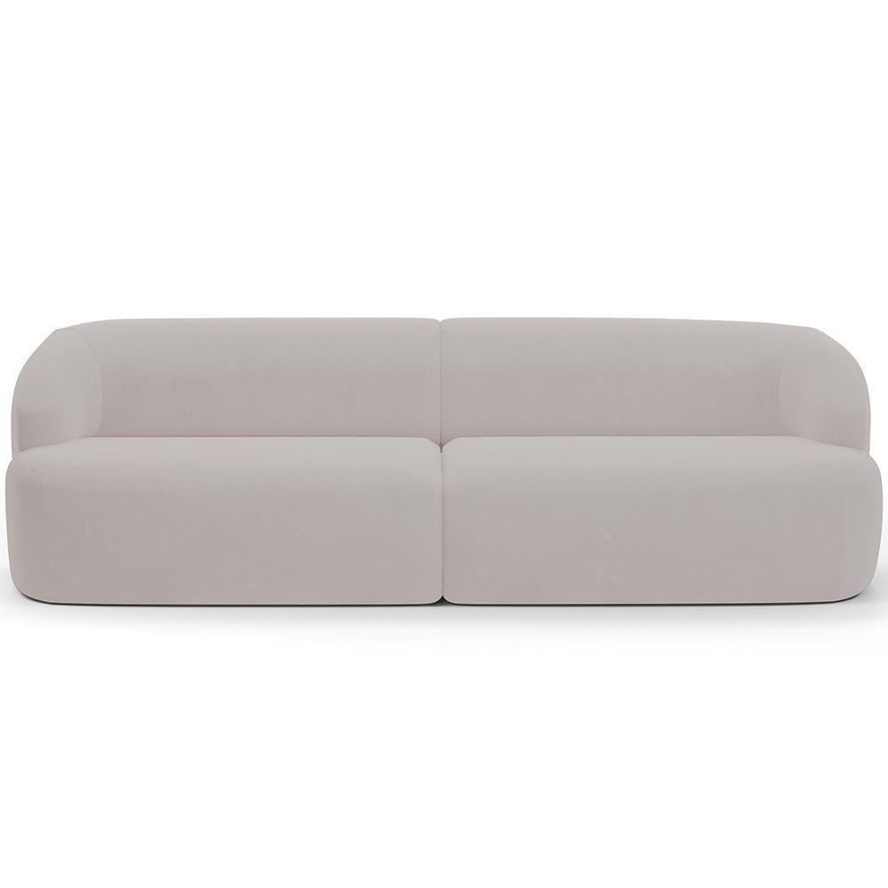 Sofá 4 Lugares Curvo Orgânico Living 280cm Barolo L06 Veludo Grafite - 5