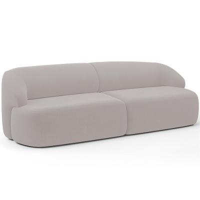 Sofá 4 Lugares Curvo Orgânico Living 280cm Barolo L06 Veludo Grafite