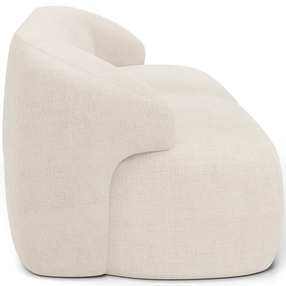 Sofá 3 Lugares Curvo Orgânico Com 02 Poltronas Living 220cm Barolo L06 Linho Mescla - 2