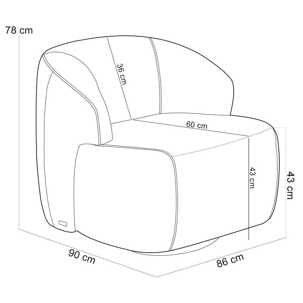 Sofá 3 Lugares Curvo Orgânico Com 02 Poltronas Living 220cm Barolo L06 Linho Mescla - 3