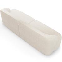 Sofá 3 Lugares Curvo Orgânico Com 02 Poltronas Living 220cm Barolo L06 Linho Mescla - 5