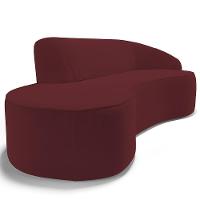 Sofá 3 Lugares Curvo Living Firenze Direito D02 Veludo Marsala 180cm C-278 - Lyam - 5