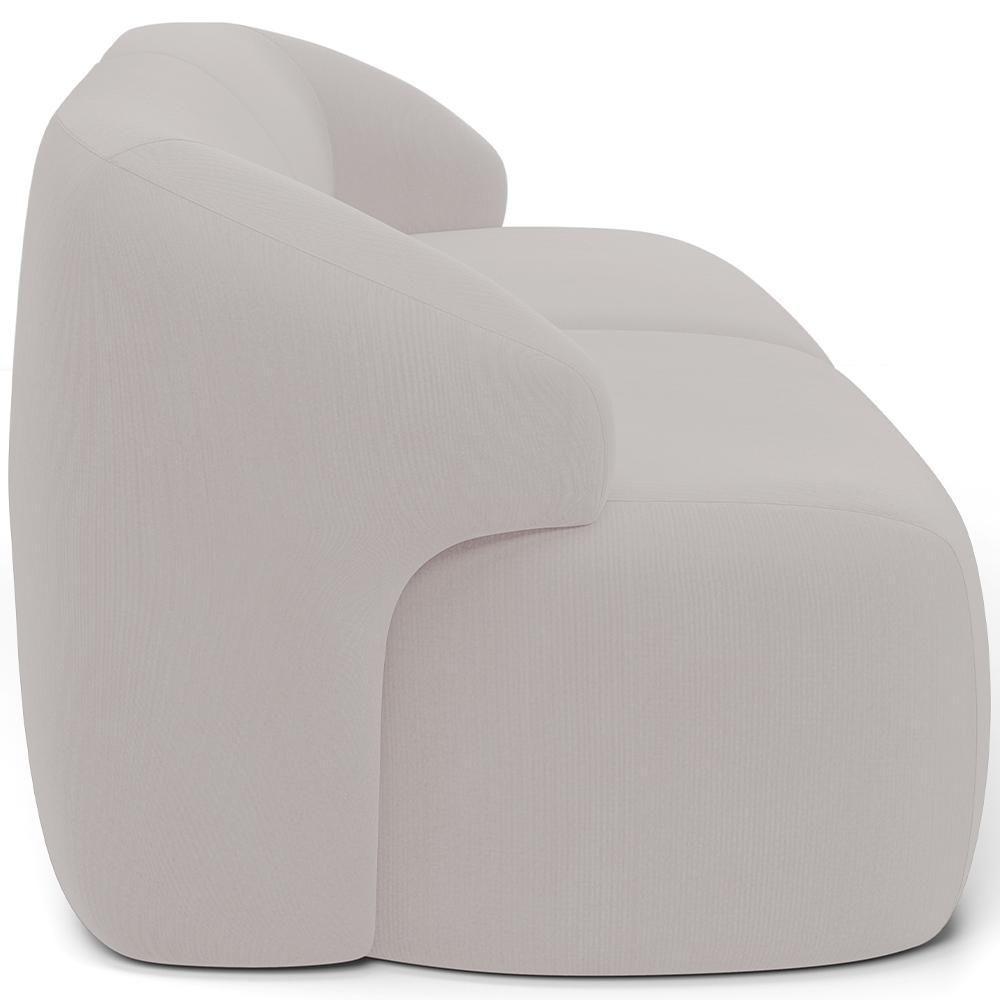 Sofá 3 Lugares Curvo Orgânico Living 250cm Barolo L06 Veludo Grafite - 2