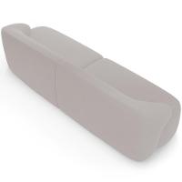 Sofá 3 Lugares Curvo Orgânico Living 250cm Barolo L06 Veludo Grafite